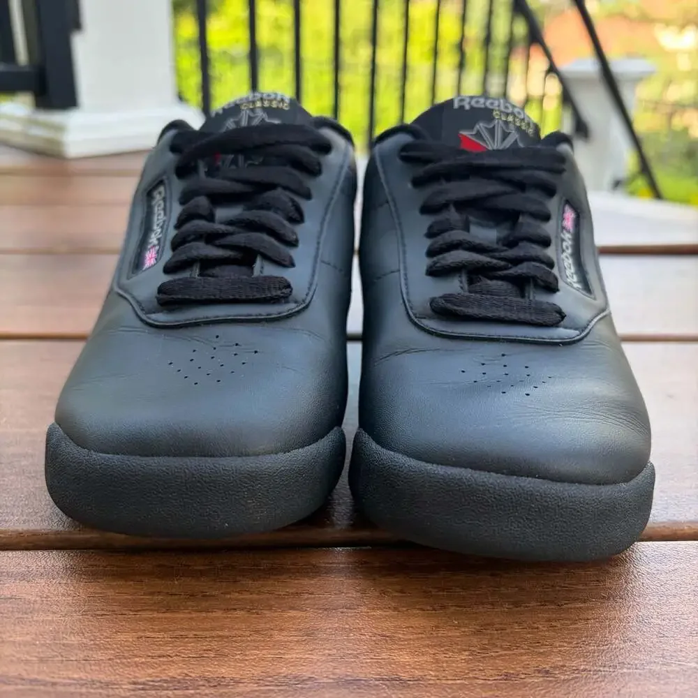 New Reebok Princess Women's Classic Casual Sneakers in Black Size 6.5